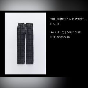 Zara plaid denim jeans